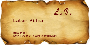 Later Vilma névjegykártya